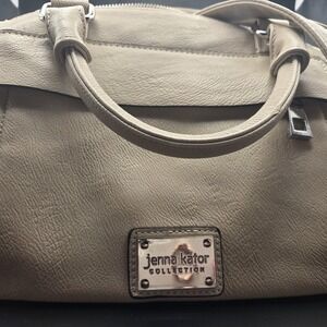 Jenna Kator Collection Vegan Leather Cream Crossbody Satchel